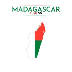 Mappa del Madascar con bandiera