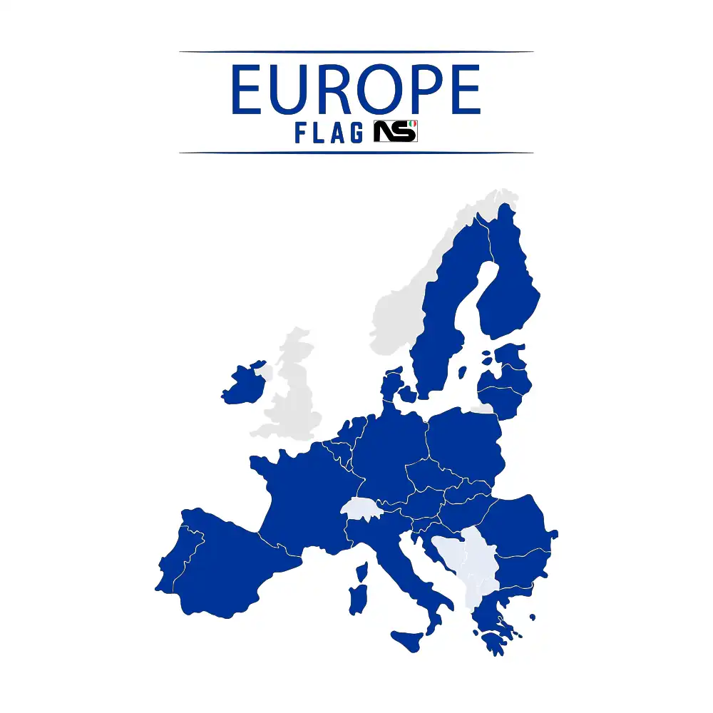 Bandiera Europa 90x150 Cm - Poliestere Resistente, Doppie Cuciture, Occhielli Metallici