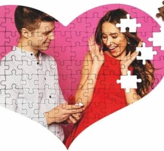 puzzle forma cuore presonalizzabile con foto